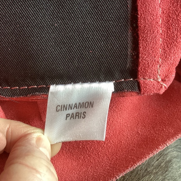 Cinnamon Paris Made In Italy Pink Suede Genuine Leather Tote Handbag🦋 - Picture 12 of 12